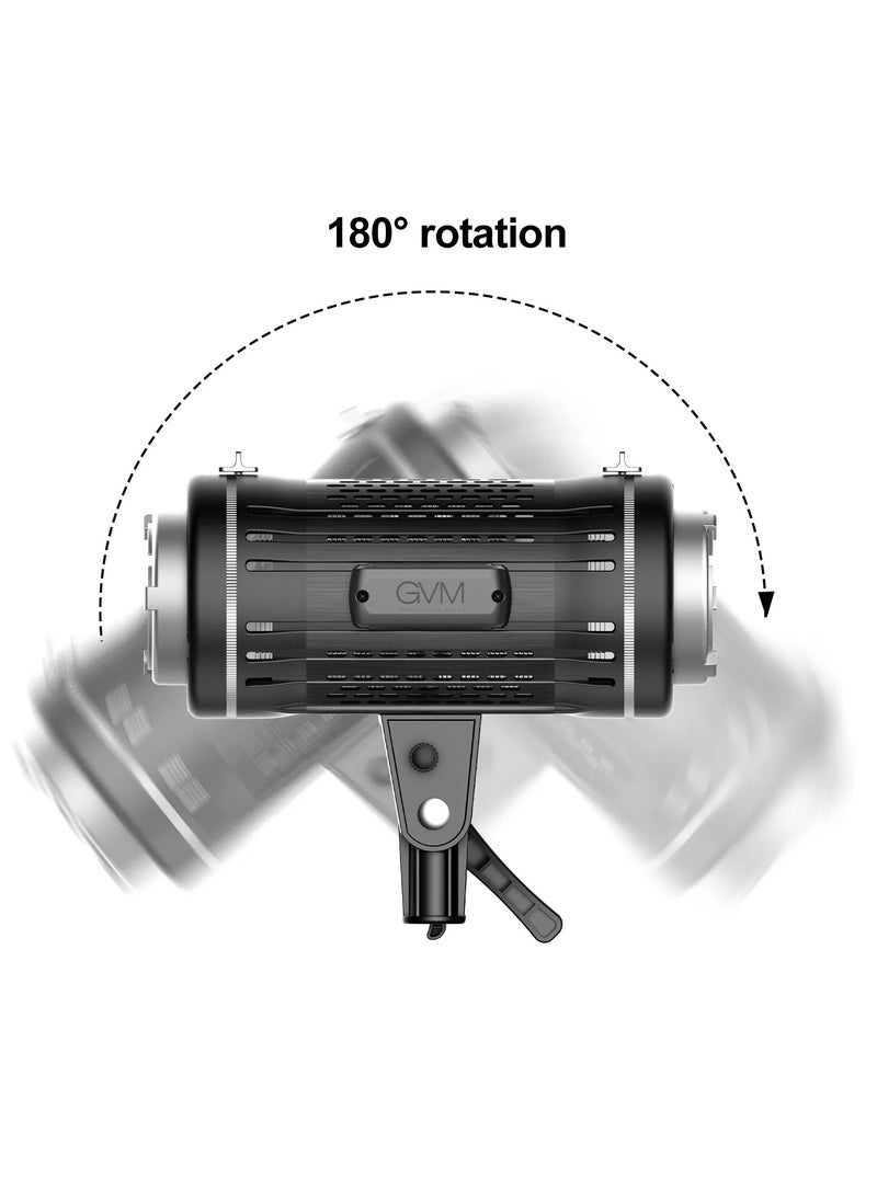 GVM-ST100R 100W Led Video Light RGB+Bi-Color Double Sided Daylight Balanced COB Light 77600 lux/0.5m CRI97+ 12 Built-in Lighting Effects App Control 2700K-7500K Photography Lighting