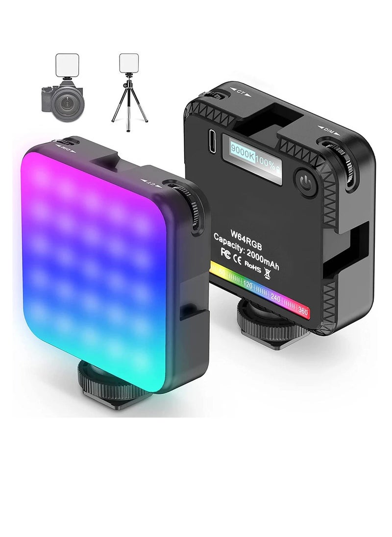 Xria W64RGB Full Color LED Video Light 2500K-9000K 800LUX Magnetic Mini Fill Light Extend 3 Cold Shoe 2000mAh Type-c Port