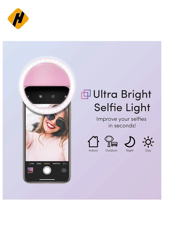 Mini Clip-on Smartphone Selfie Ring RGB LED Light Beauty Lamp Built-in Rechargeable Battery For Smartphones