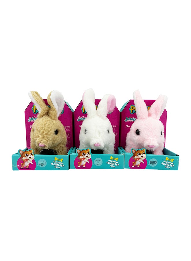 Galaxy Electronic Walking Plush Bunny Toy with Pet House Packaging – Assorted 1 pc – Realistic Walking & Hopping Functions – Safe for Kids 3+