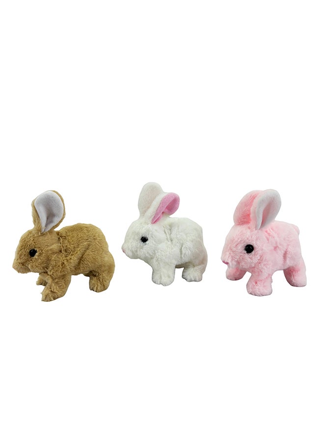 Galaxy Electronic Walking Plush Bunny Toy with Pet House Packaging – Assorted 1 pc – Realistic Walking & Hopping Functions – Safe for Kids 3+