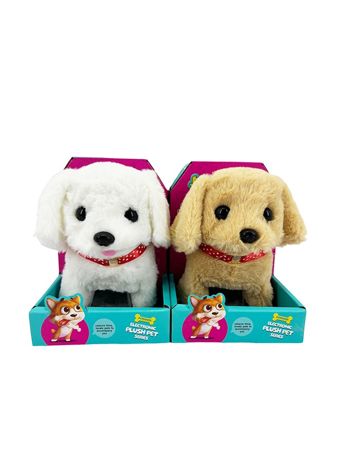 Galaxy Electronic Walking Plush Dog Toy with Pet House Packaging – Assorted 1 pc – Realistic Walking & Barking Functions – Safe for Kids 3+