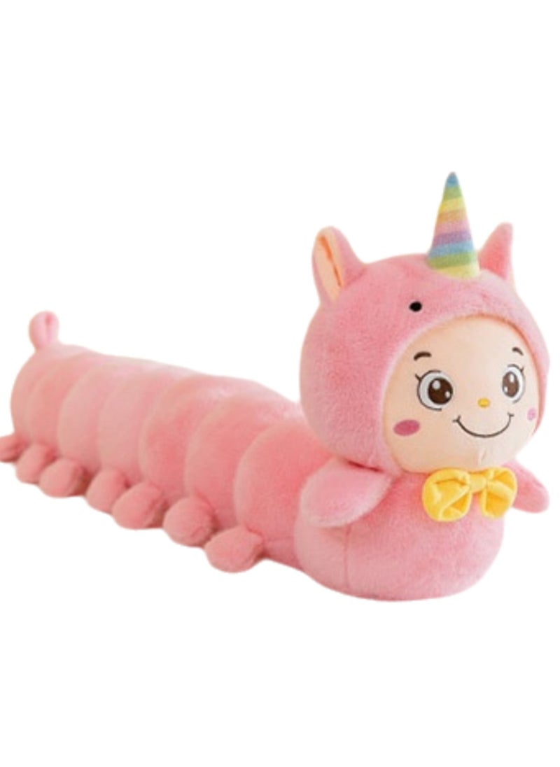 50 CM Cute Caterpillar Plush Toy Soft Stuffed Cartoon Doll For Girls And Boys All Ages Gift（Pink）