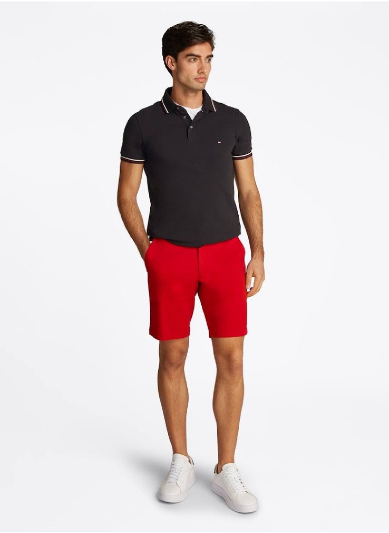 Men's Tipped Slim Polo Shirt - Cotton, Black