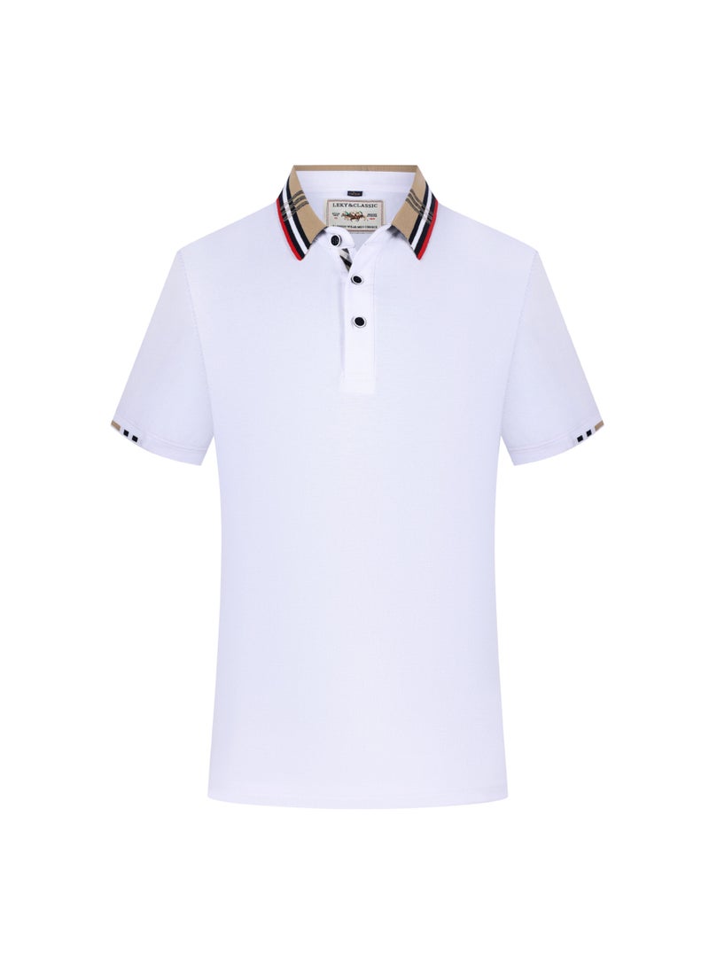 CX004 Collared Work Polo with Custom Logo White