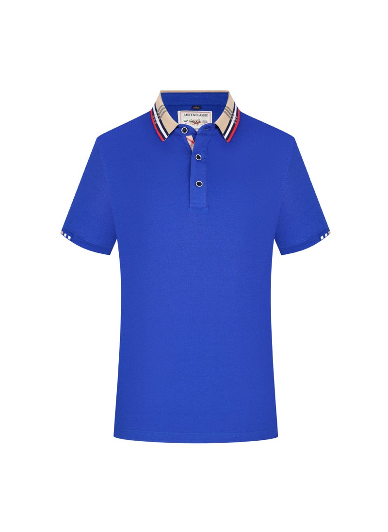 CX004 Collared Work Polo with Custom Logo Double medium blue