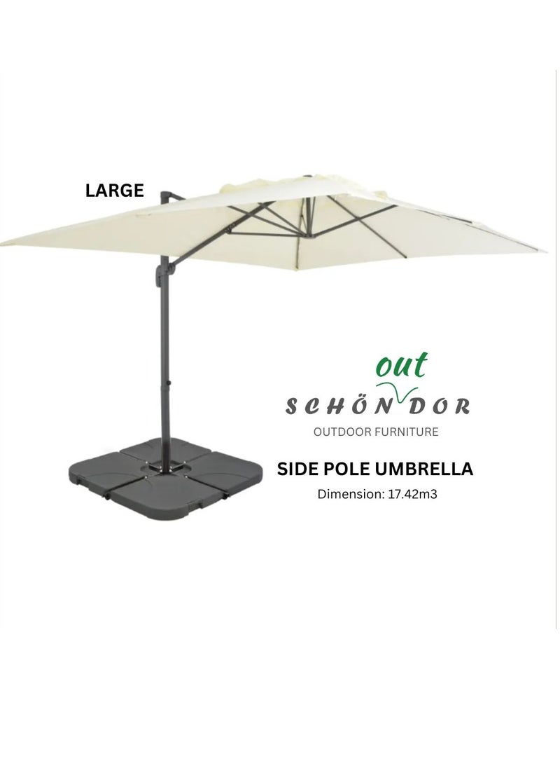 Outdoor Umbrella Side Pole White/Red