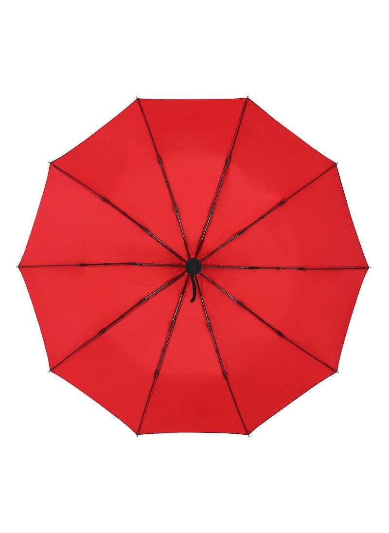 Double-layer automatic umbrella folding reinforcement ten-bone wind-resistant men's and Women's Business double-use advertising umbrella