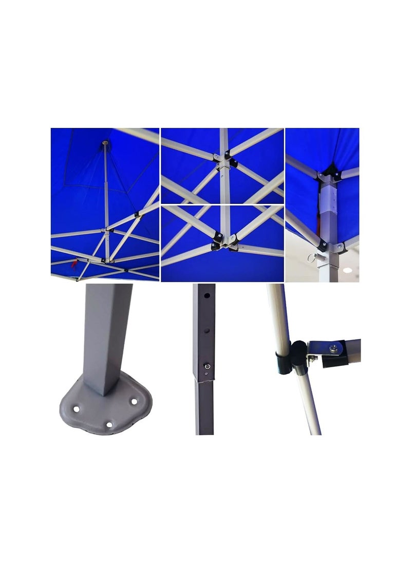 Premium Pop Up Gazebo Sturdy Steel Frame, Water Resistant Canopy Ideal for Parties, Camping, and Outdoor Gatherings (6x3 Meter, Blue)