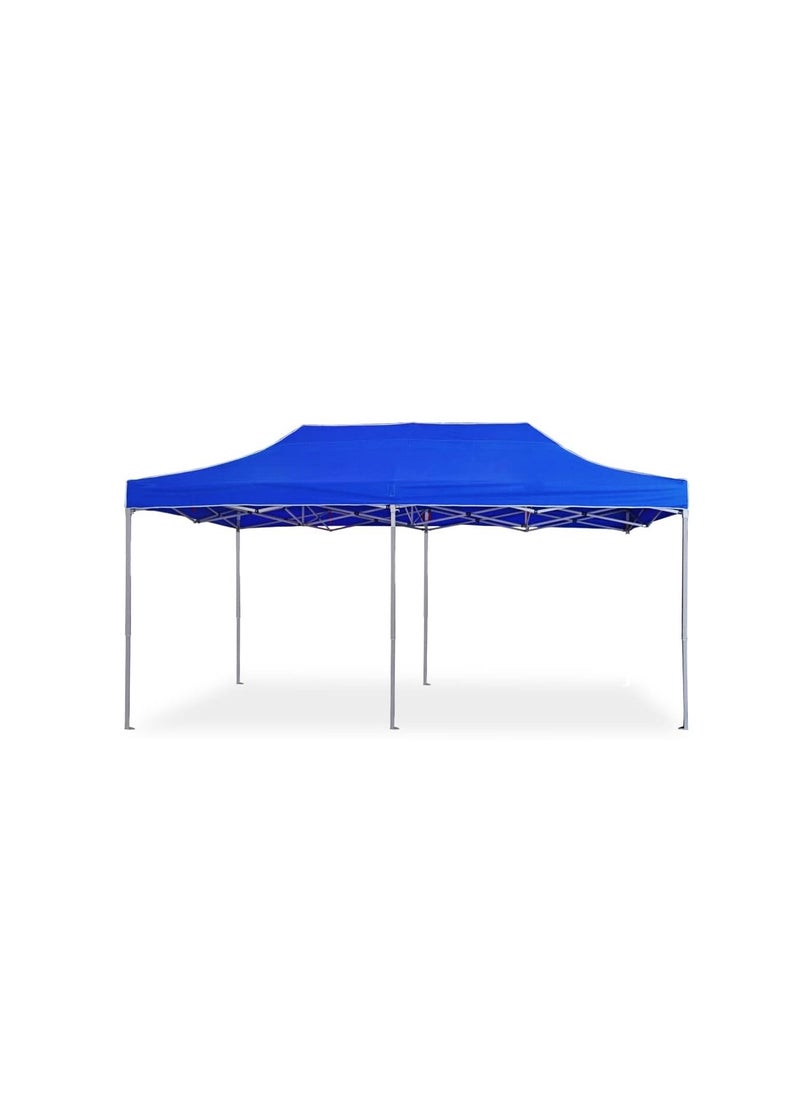 Premium Pop Up Gazebo Sturdy Steel Frame, Water Resistant Canopy Ideal for Parties, Camping, and Outdoor Gatherings (6x3 Meter, Blue)