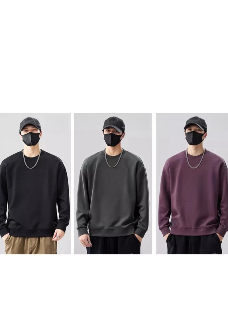 Men's Knitted Patchwork Fashionable Temperament Versatile Long Sleeved Hooded Sweatshirt