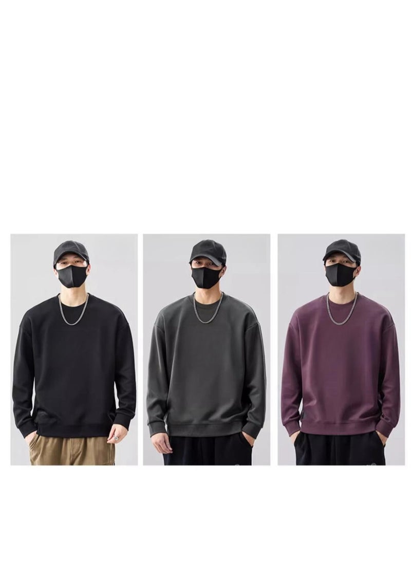 Men's Knitted Patchwork Fashionable Temperament Versatile Long Sleeved Hooded Sweatshirt