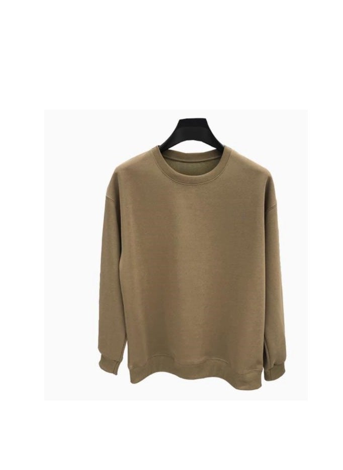 Men's Long Sleeved Round Neck Casual Loose Shoulder Sweatshirt