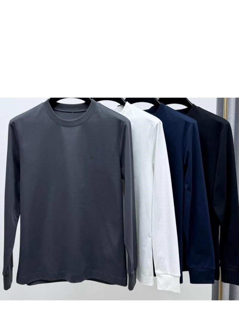 Men's Round Neck Casual Long Sleeved Base Sweater Sweatshirt