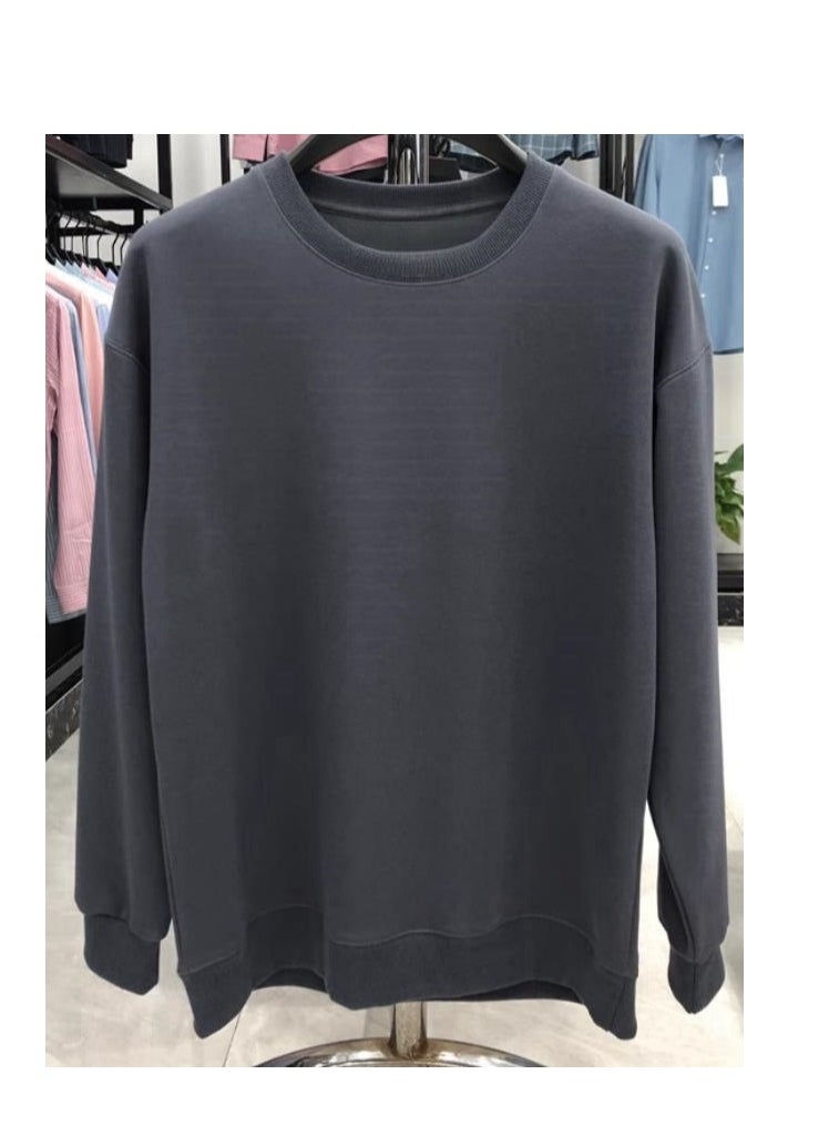 Men's Long Sleeved Round Neck Casual Loose Shoulder Sweatshirt