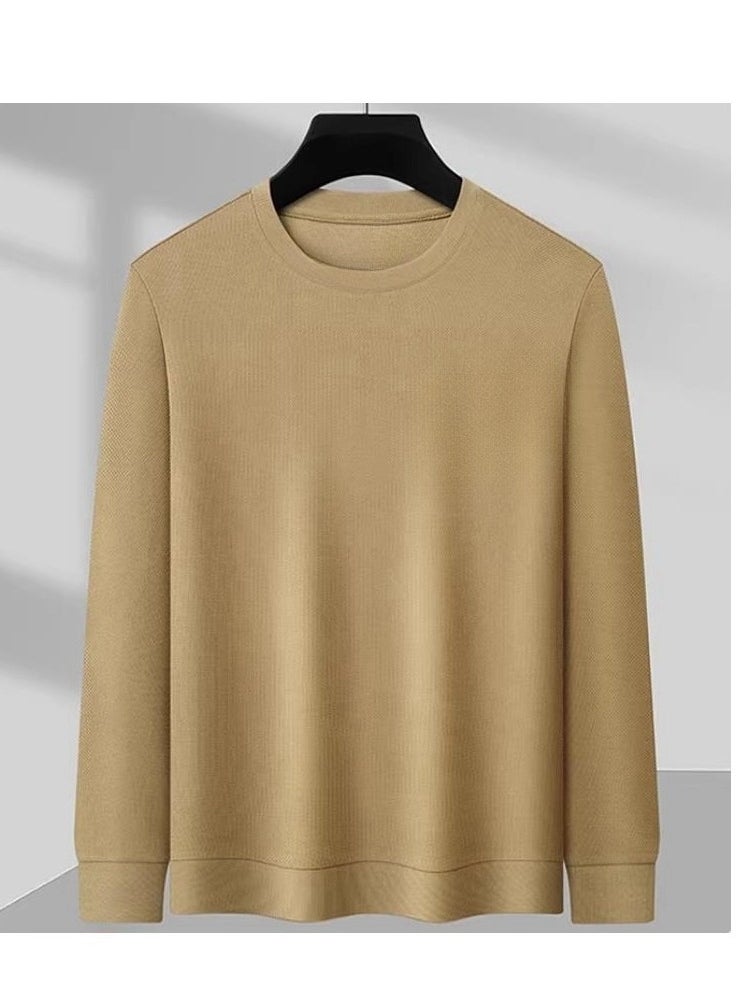 Men's Round Neck Casual Long Sleeved Base Sweater Sweatshirt