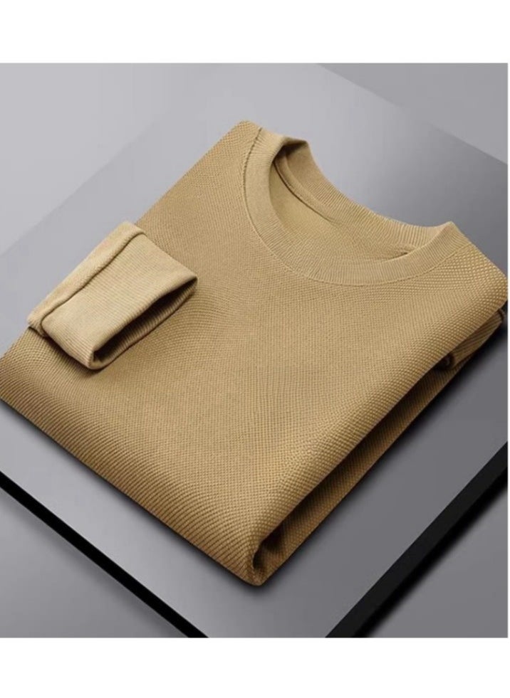 Men's Round Neck Casual Long Sleeved Base Sweater Sweatshirt