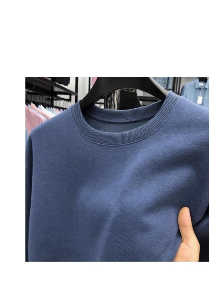 Men's Long Sleeved Round Neck Casual Loose Shoulder Sweatshirt