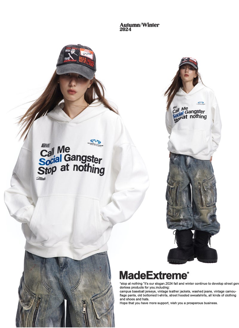 MADEEXTREME Moore Diagonal Letter Hooded Sweatshirt