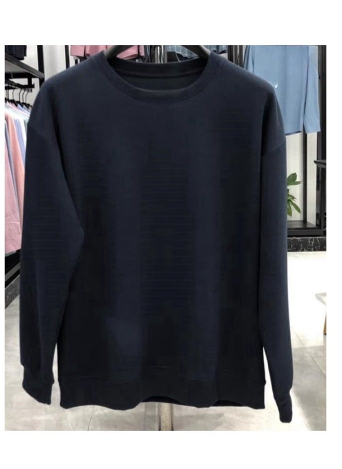 Men's Long Sleeved Round Neck Casual Loose Shoulder Sweatshirt