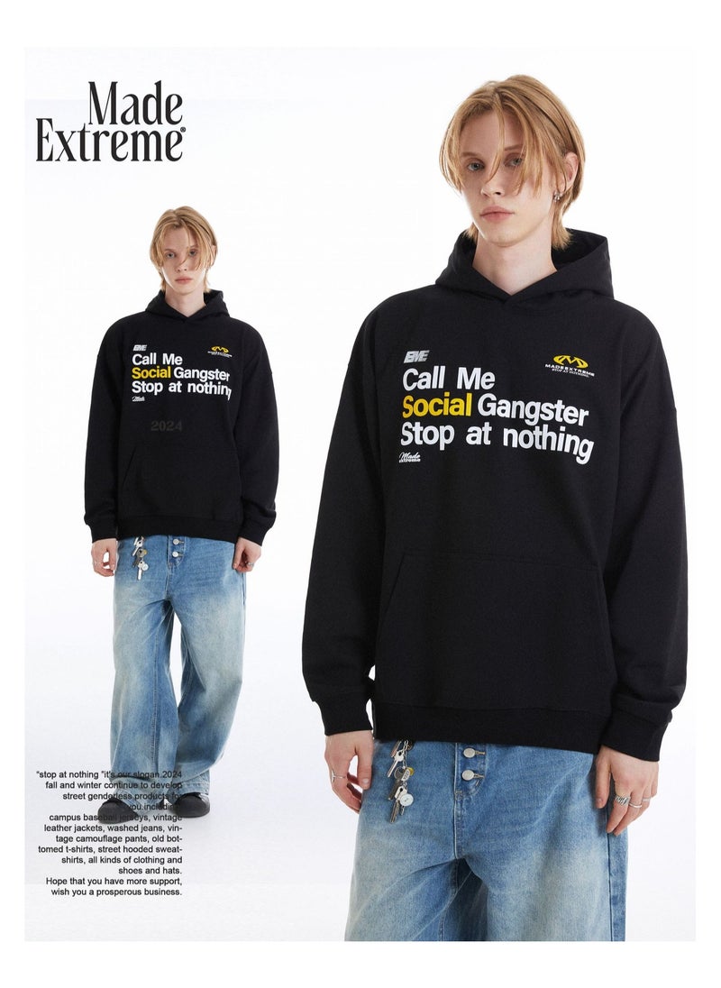 MADEEXTREME Moore Diagonal Letter Hooded Sweatshirt