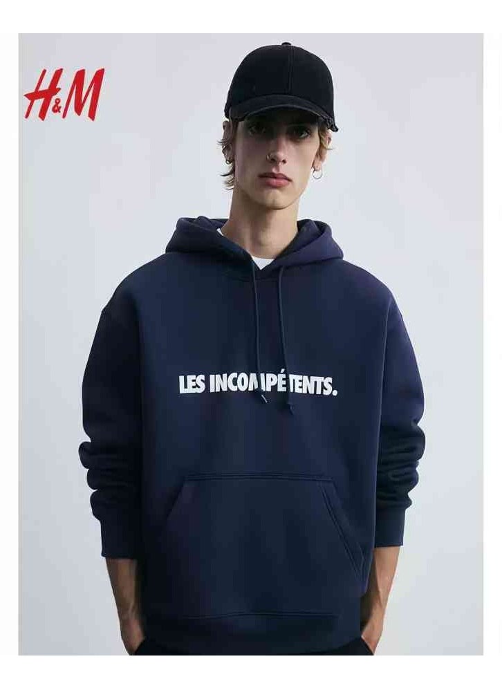 HM New Casual And Fashionable Loose Printed Hoodie