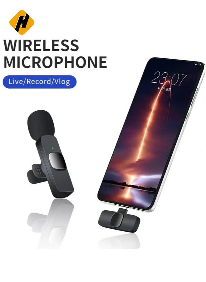 Wireless Lavalier Microphone for iPhone iPad, Mini Microphone, Plug-Play Wireless Microphones Video Recording, Live Stream, YouTube, Interview, TikTok, Vlog