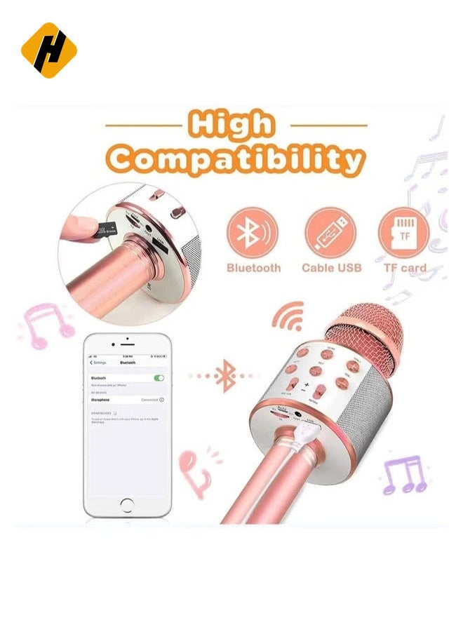 Bluetooth Microphone for kids Birthday Gift Toys for Age 3 4 5 6 7 8 9 10 Girls Boys Wireless Karaoke Mircrophone Little Kid Gifts Toy for Toddler Children