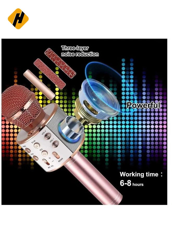 Bluetooth Microphone for kids Birthday Gift Toys for Age 3 4 5 6 7 8 9 10 Girls Boys Wireless Karaoke Mircrophone Little Kid Gifts Toy for Toddler Children