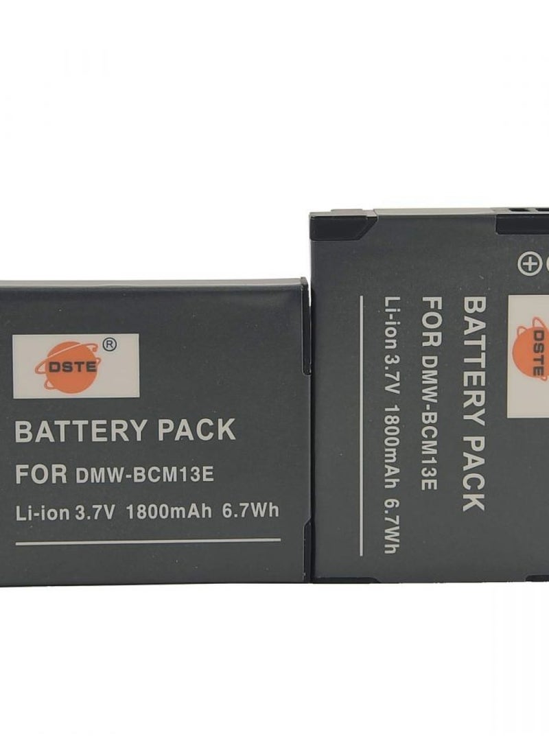 DSTE 2-Pack DMW-BCM13 DMW-BCM13e Li-ion Battery Compatible with Panasonic Lumix DMC-TZ60 ZS30 ZS35 ZS40 ZS45 ZS50 LZ40 TS5 TS6 TS7 TZ37 TZ40 TZ41 TZ55 Camera as DMW-BCM13PP