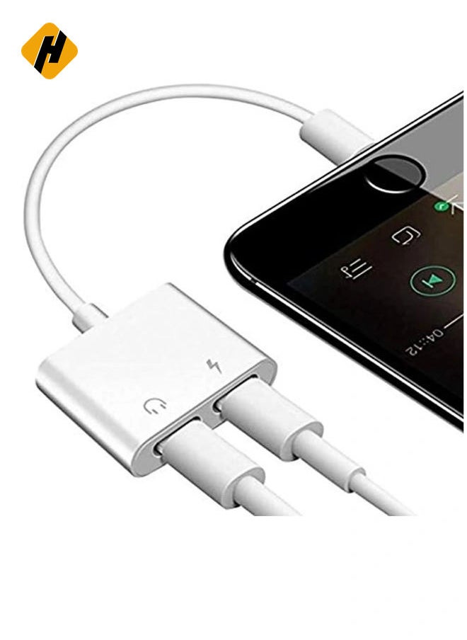 For iPhone Headphone Adapter 2 in 1 Light ning to 3.5mm Audio Jack and Charger Adapter for iPhone 7 7P/8/8P/X,Support IOS 11