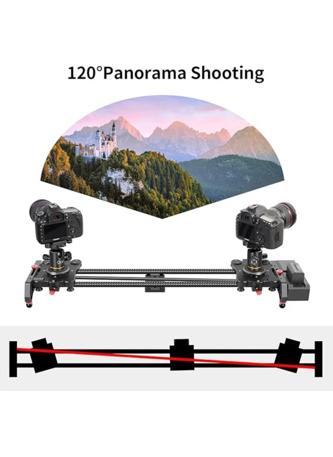 GVM Great Video Maker 80 cm Motorized Camera Slider, Camera Rail with APP Control, Stabilizer Rail with Timelapse Tracking and 120° Panoramic Shooting for Photo Film Making