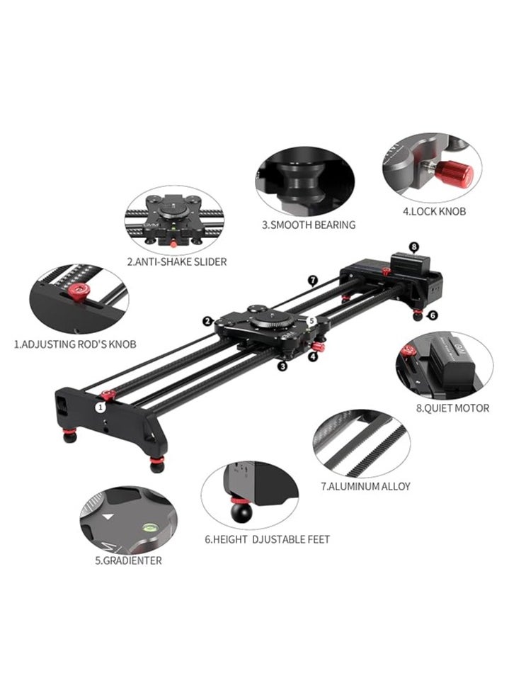 GVM Great Video Maker 80 cm Motorized Camera Slider, Camera Rail with APP Control, Stabilizer Rail with Timelapse Tracking and 120° Panoramic Shooting for Photo Film Making