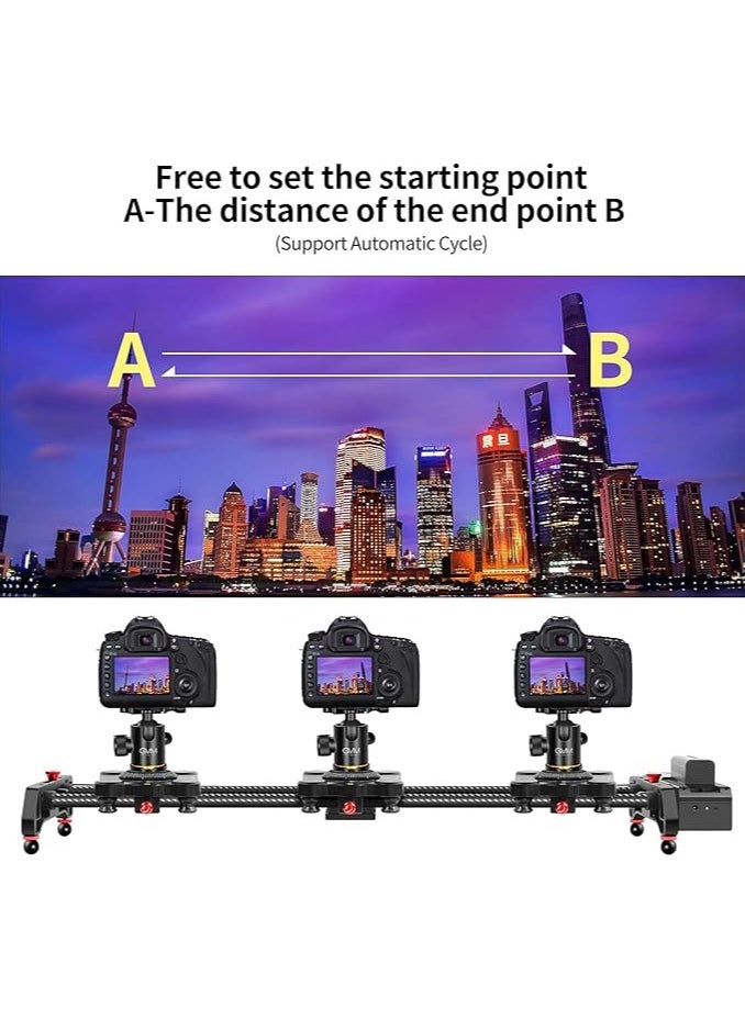 GVM Great Video Maker 80 cm Motorized Camera Slider, Camera Rail with APP Control, Stabilizer Rail with Timelapse Tracking and 120° Panoramic Shooting for Photo Film Making