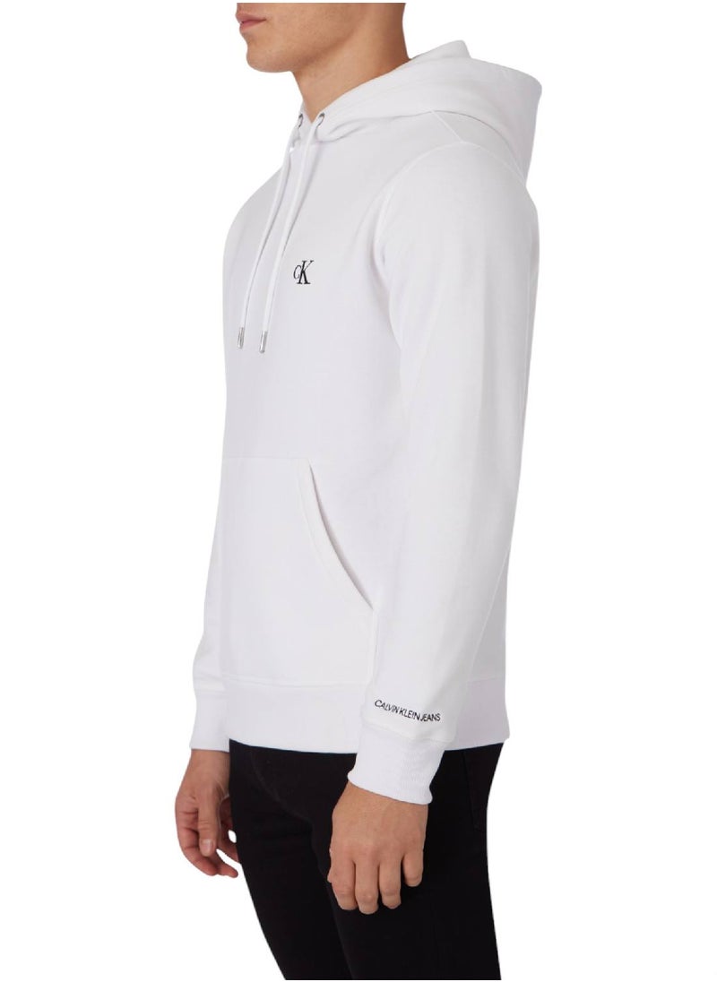 Men's Fleece Hoodie - Cotton Blend, White