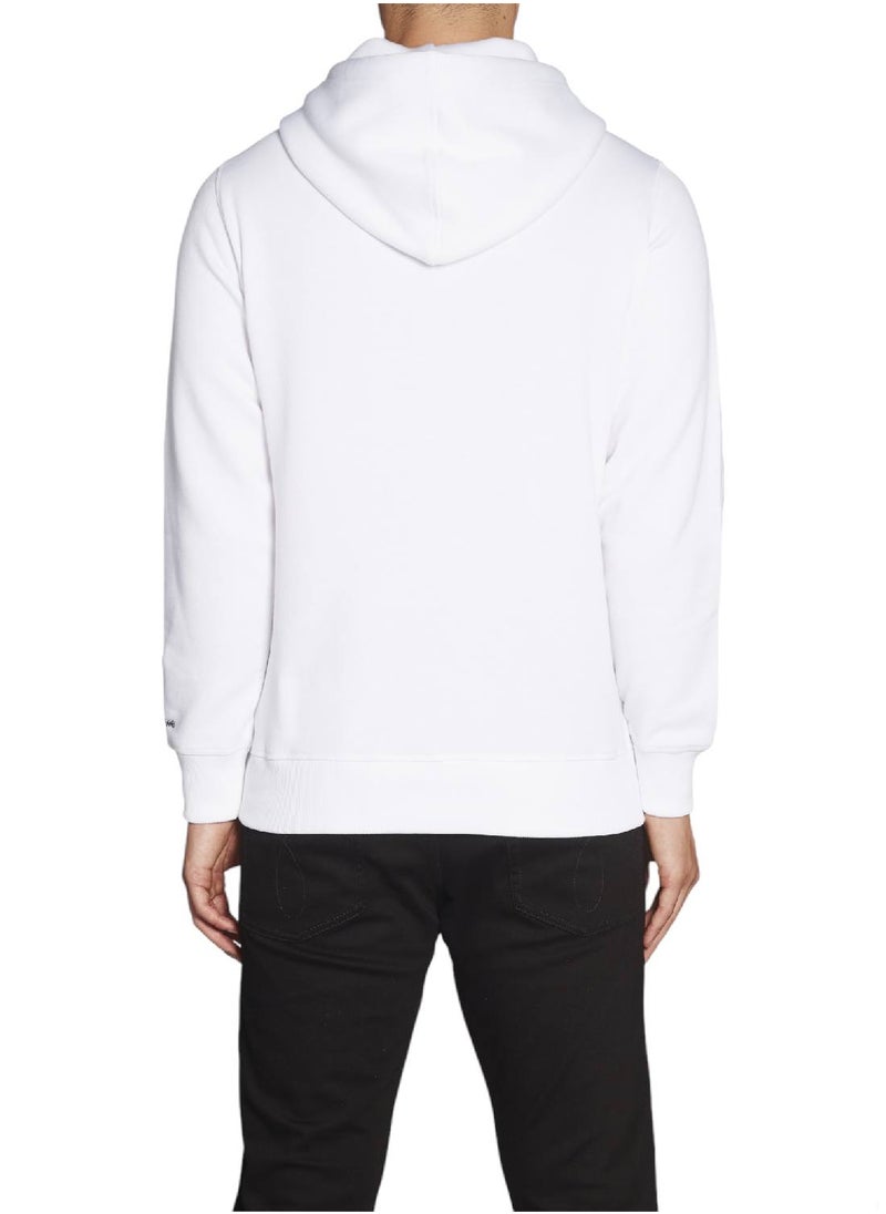 Men's Fleece Hoodie - Cotton Blend, White