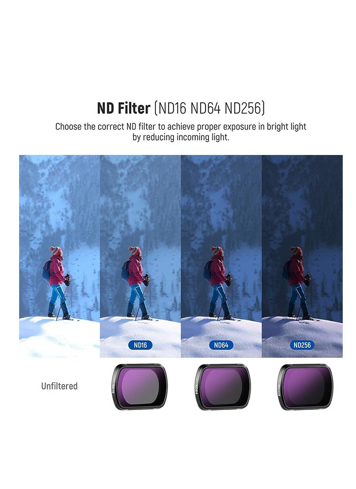 NEEWER Magnetic ND&Black Diffusion 1/4 Effect Filter Kit Compatible with DJI OSMO Pocket 3 Creator Combo Accessories, Action Camera 4 Pack Neutral Density (ND16 ND64 ND256) & Cinematic Mist Filters