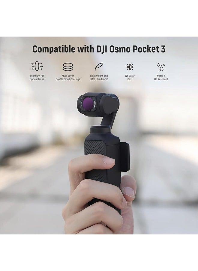 NEEWER Magnetic ND & CPL & Effect Filter Set for DJI OSMO Pocket 3, 14 Pack HD CPL ND8 ND16 ND32 ND64 ND128 ND256 ND1000 ND8/PL ND16/PL ND32/PL ND64/PL Light Pollution Reduction, Black Diffusion 1/4