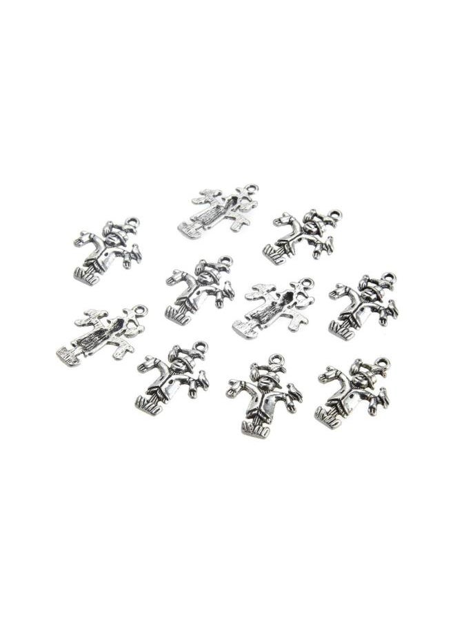 30PCS Halloween Scarecrow Charms Pendants DIY Craft Jewelry Making(Silver)