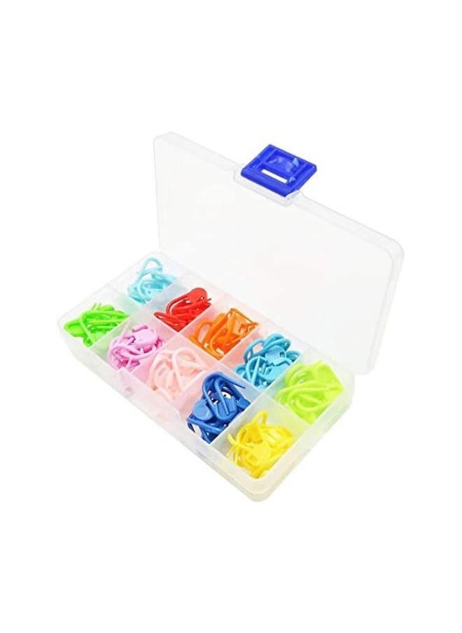 120pcs Locking Stitch Markers Crochet Knitting Stitch Counter Needle Clip Pin with Storage Box