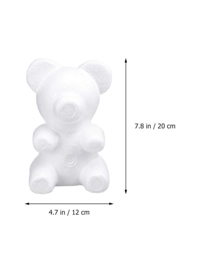 Styrofoam Ball Crafts 6pcs Foam Bear Shapes 20cm Polystyrene Styrofoam Modelling Foam Mould for DIY Rose Bear Flower Arrangements Crafts DIY Foam Bear