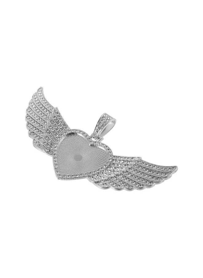 Angel Wing Pendant Trays Blank Bezel Cabochon Setting Alloy Pendant Base Trays for Jewelry Making Craft