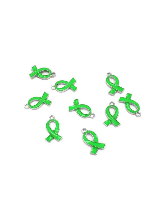 Alloy Charms Metal Ribbon Pendant Jewelry Making Accessories for Girls Lady 50pcs (Green)