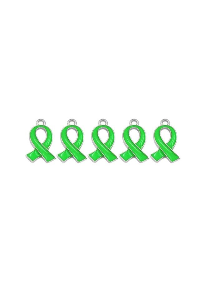 Alloy Charms Metal Ribbon Pendant Jewelry Making Accessories for Girls Lady 50pcs (Green)