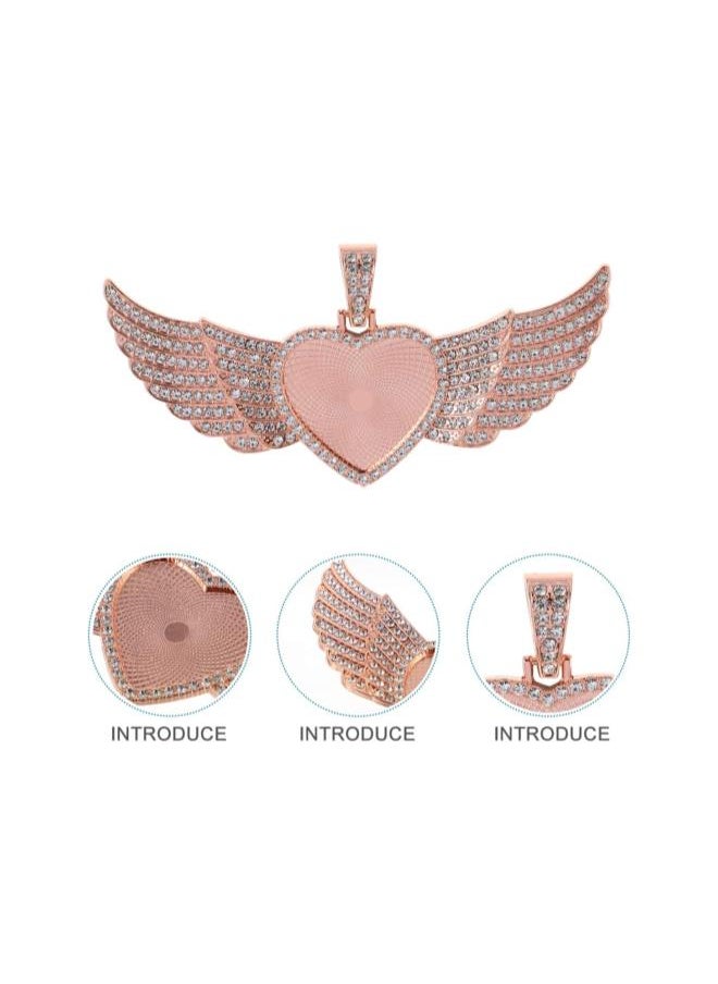 Angel Wing Pendant Trays Blank Bezel Cabochon Setting Alloy Pendant Base Trays for Jewelry Making Craft