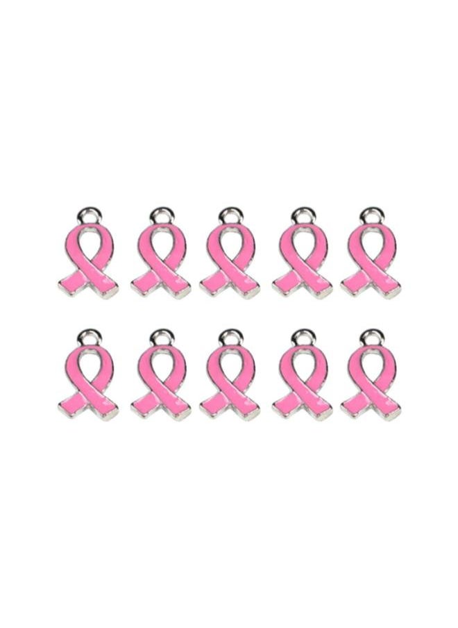 Alloy Charms Metal Ribbon Pendant Jewelry Making Accessories for Girls Lady 20pcs (Pink)