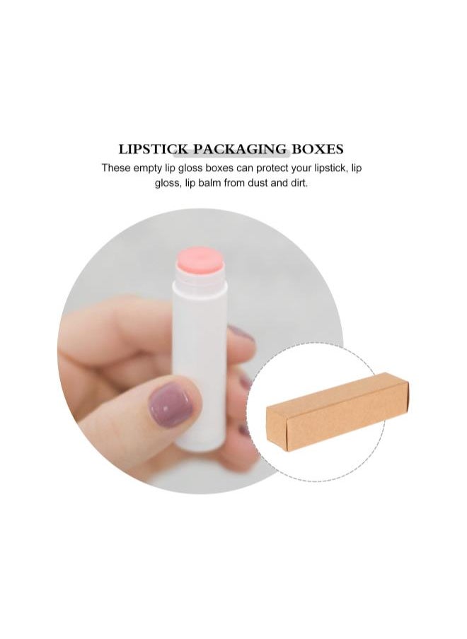 50Pcs Kraft Paper Lipstick Boxes, Essential Oil Packaging Boxes, DIY Supplies Beauty Accessories Makeup Organzier Tube Storage Lip Gloss Boxes