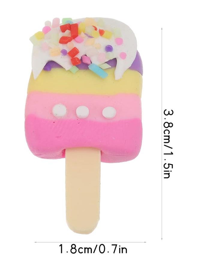 30PCS Ice Cream Charm Pendant Handmade Polymer Clay Big Pendant Link Charms Food Popsicle Slime Beads For Phone Straps Key Bag Decor DIY Jewelry Making (Mixed Color)