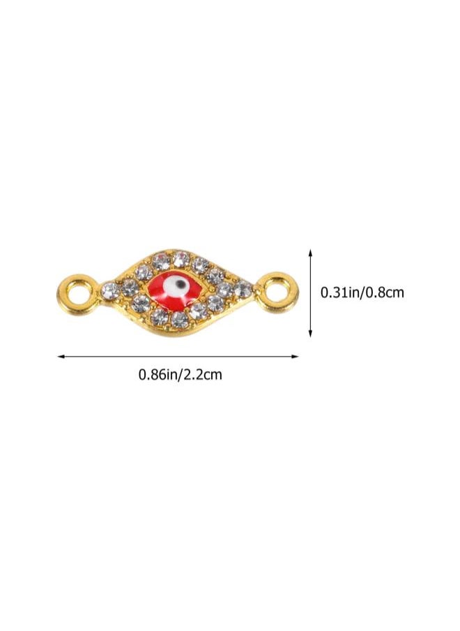 20pcs Alloy Rhinestone Diamond Evil Eye Charms Jewelry Connectors Evil Eye Link Charms for DIY Bracelet Necklace Jewerly