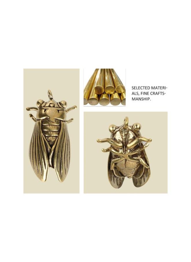 Cicada Charm Vintage Copper 3D Cicala Pendant DIY Antique Hanging Jewelry Making Craft Decor for Necklace Keychain Bracelet